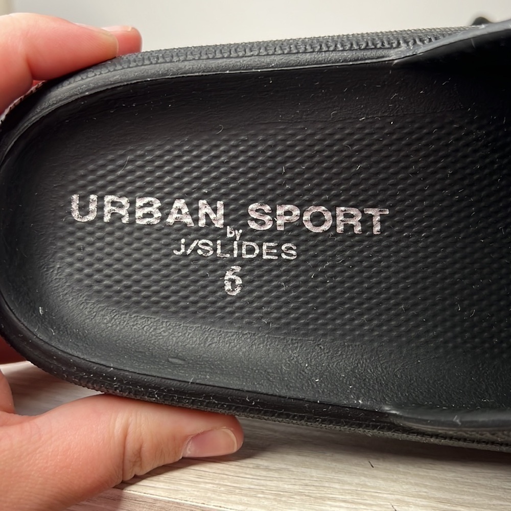 J/Slides Black Slip On Slides Size 6 Or 37-38 In … - image 2